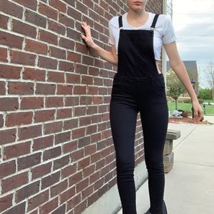 Black Skinny Jean Overalls